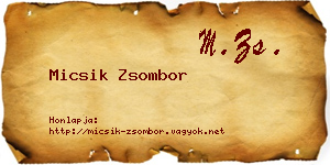 Micsik Zsombor névjegykártya
