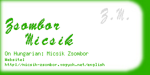 zsombor micsik business card